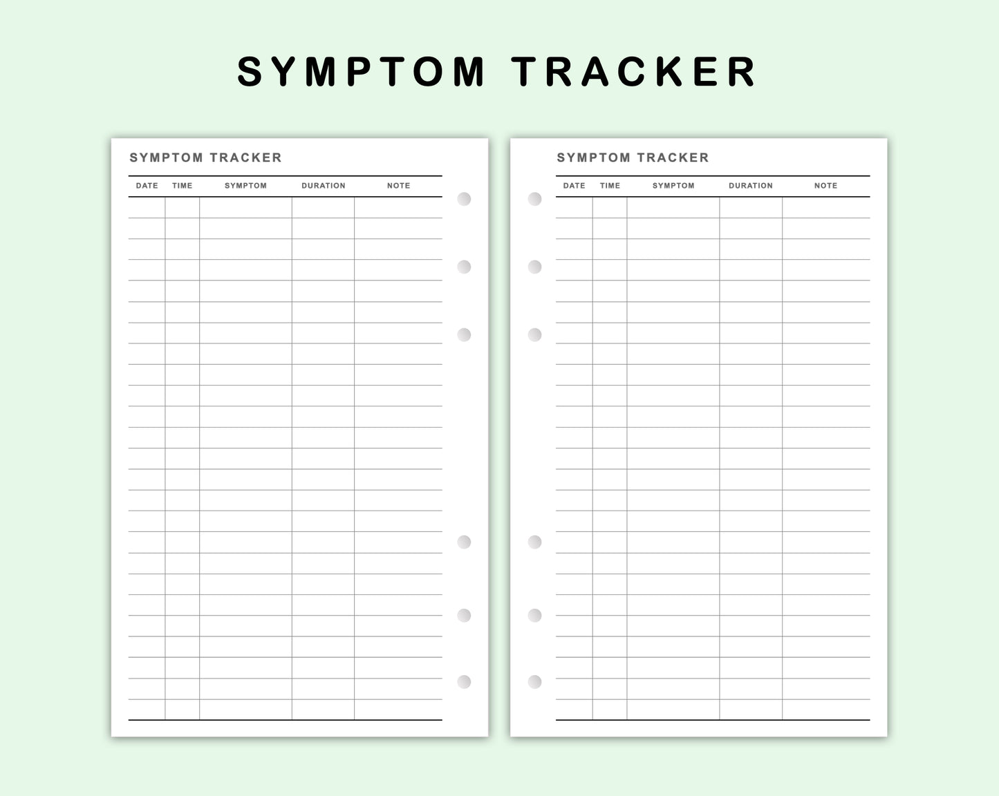 FC Compact Inserts - Symptom Tracker
