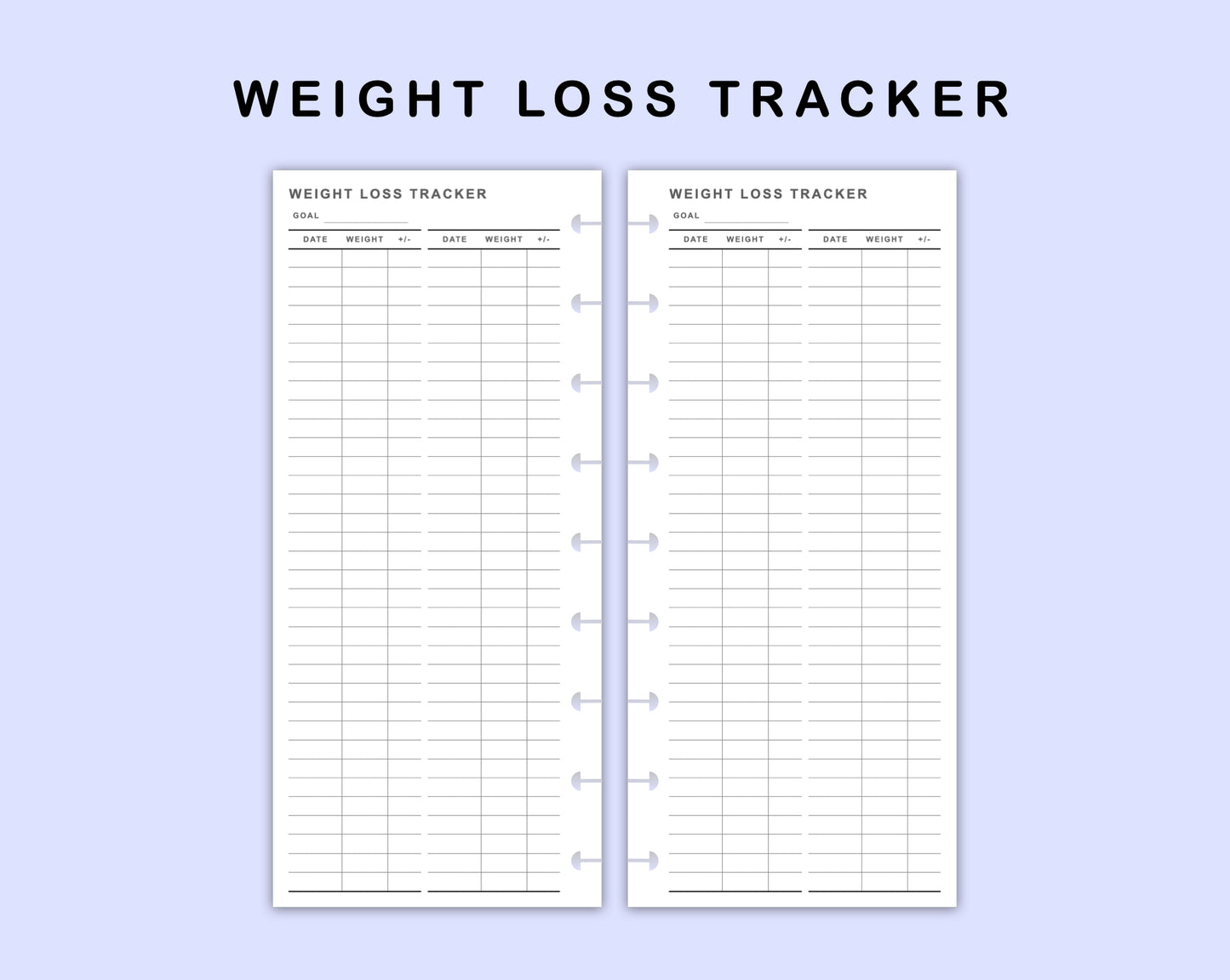 Skinny Classic HP Inserts - Weight Loss Tracker