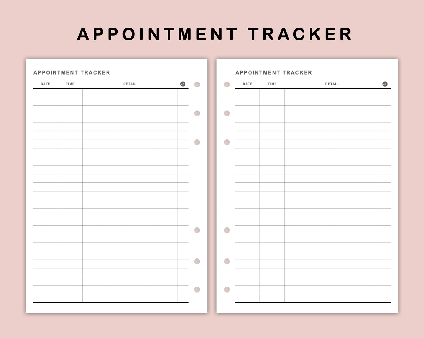 B6 Inserts - Appointment Tracker