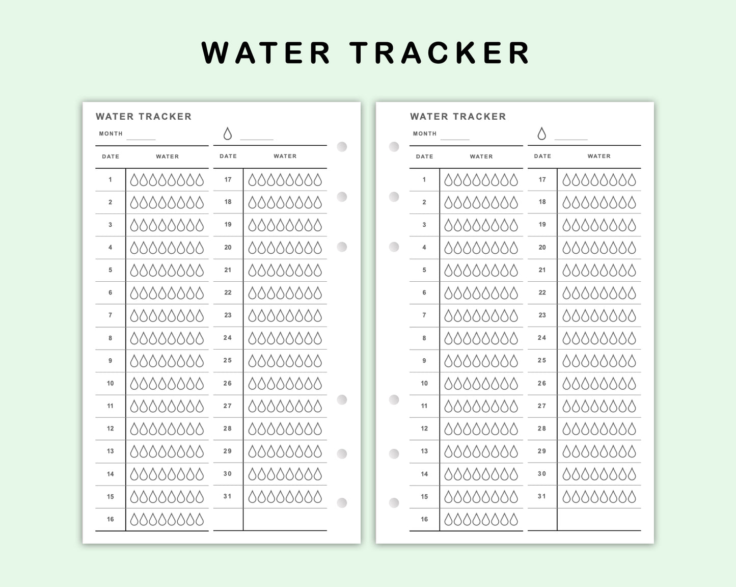 FC Compact Inserts - Water Tracker