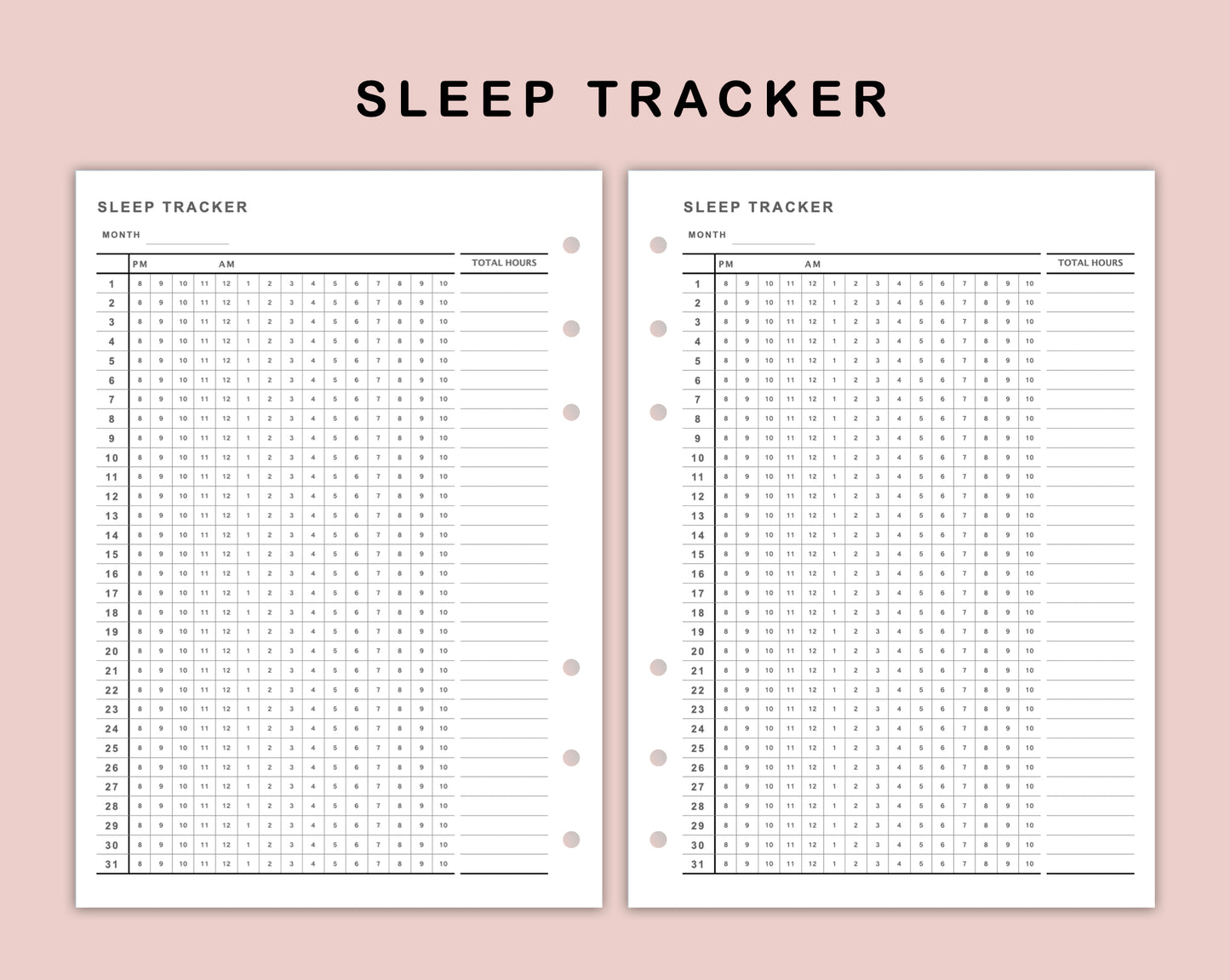B6 Inserts - Sleep Tracker