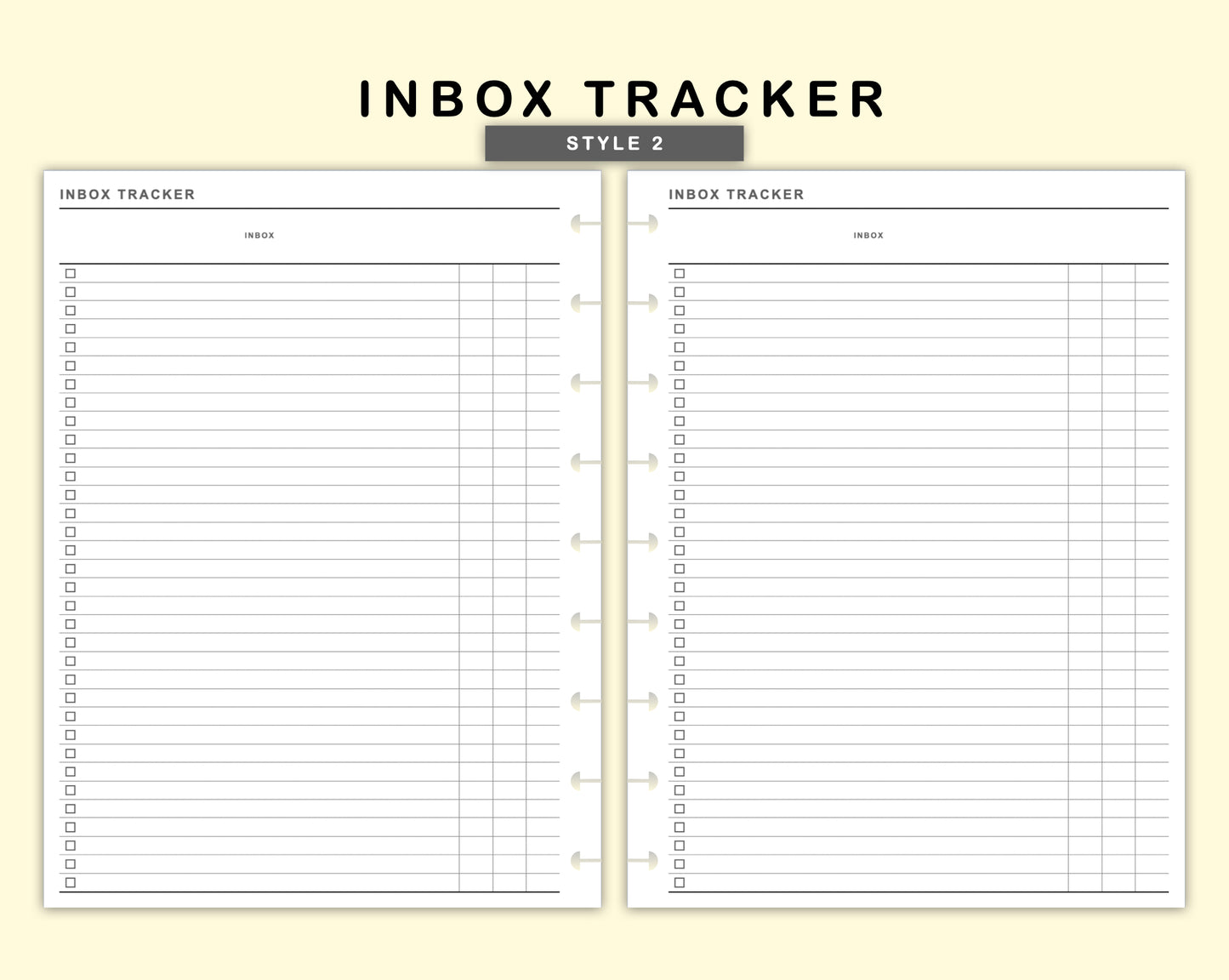 Classic HP Inserts - Inbox Tracker