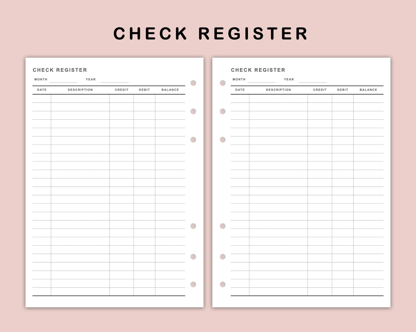 B6 Inserts - Check Register