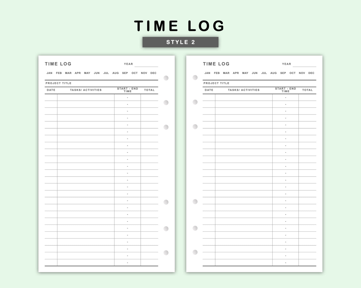 FC Compact Inserts - Time Log