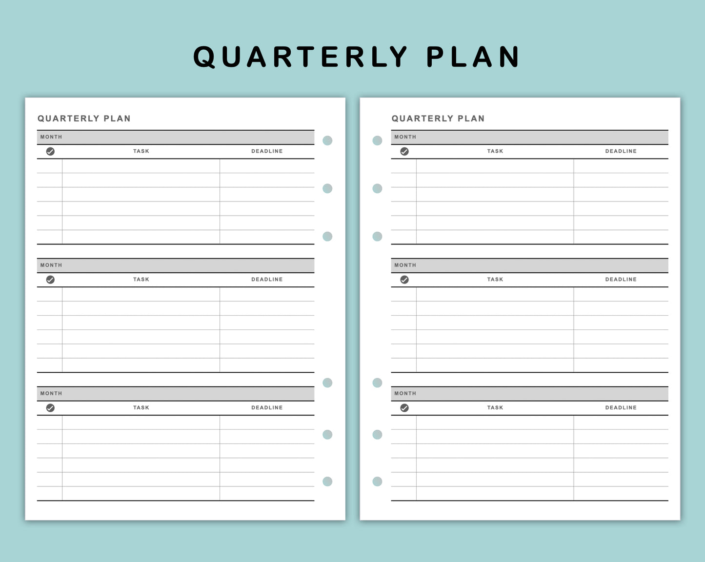 B6 Wide Inserts - Quarterly Plan