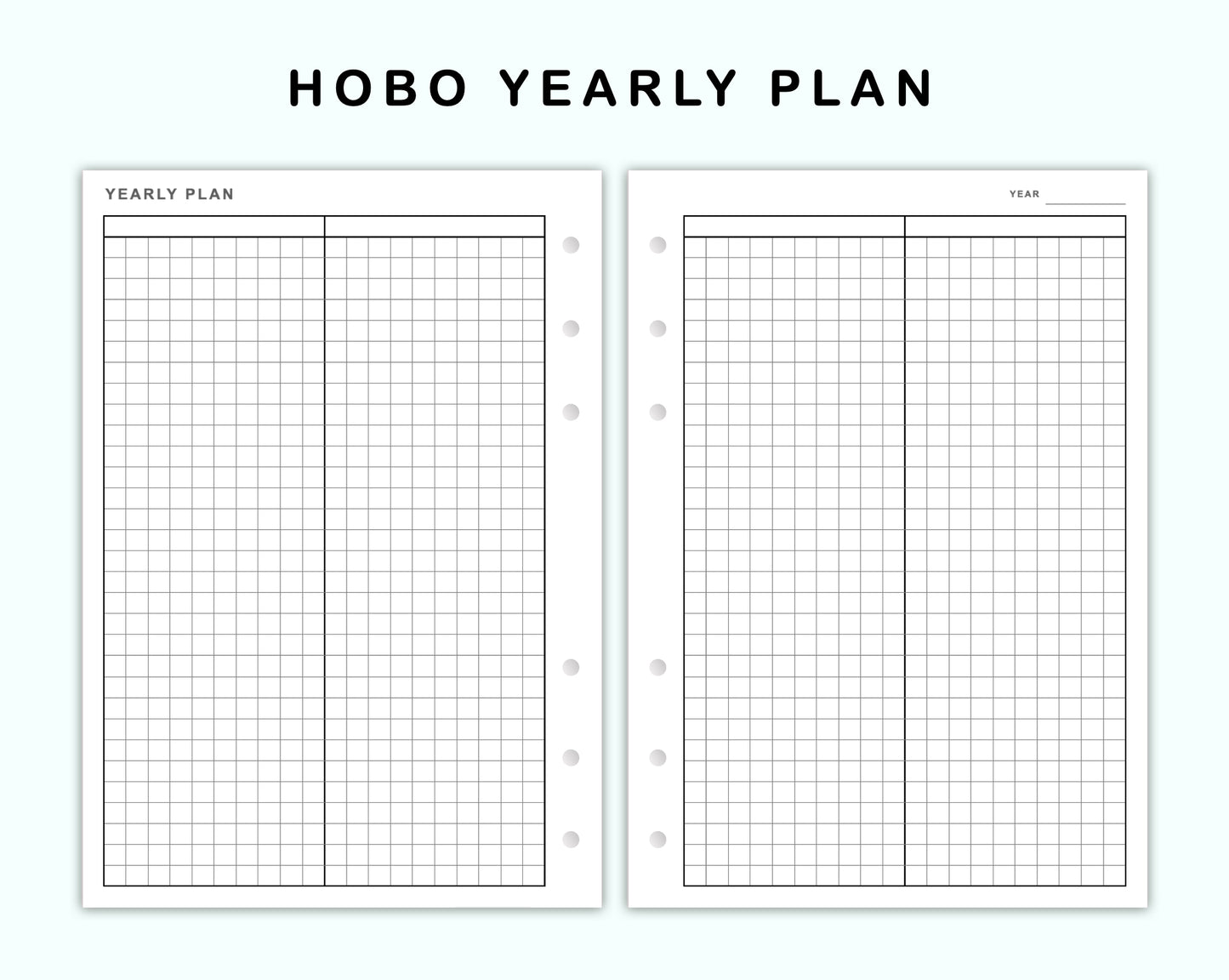 Personal Wide Inserts - Yearly Plan - Hobonichi