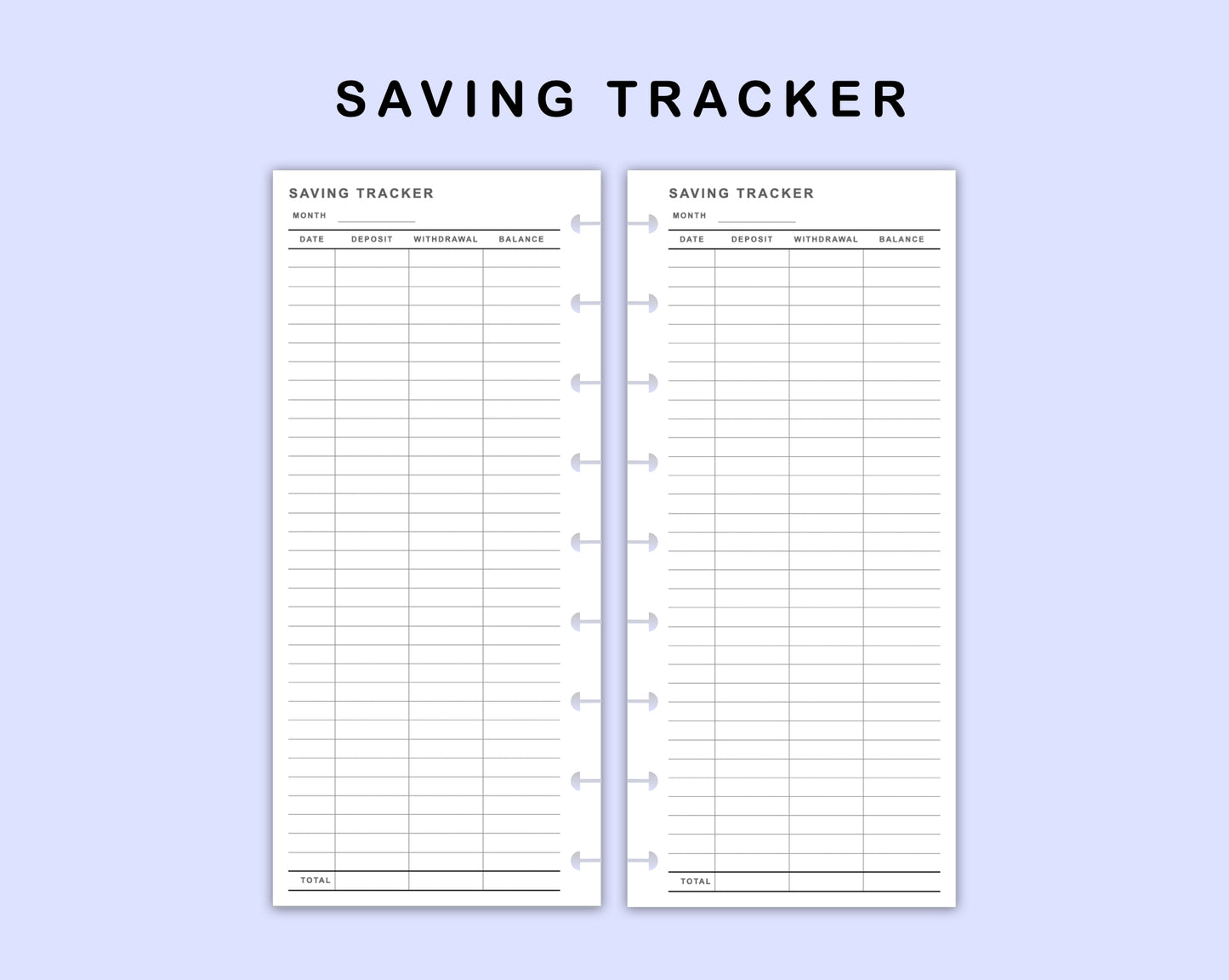 Skinny Classic HP Inserts - Saving Tracker