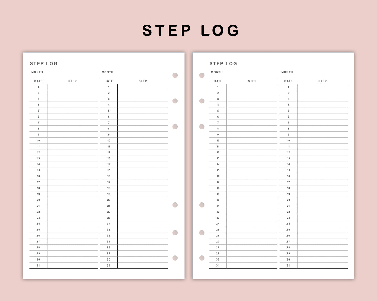 B6 Inserts - Step Log