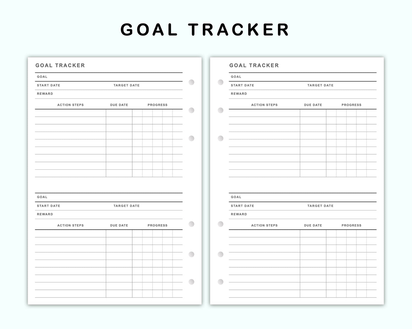 Personal Wide Inserts - Goal Tracker