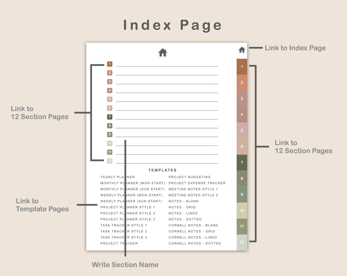 Digital Project Planner - Portrait - Neutral