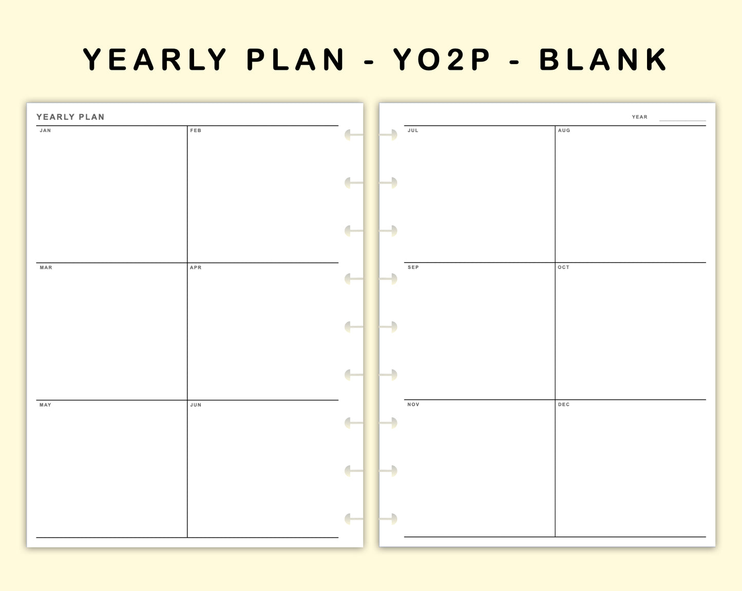 Classic HP Inserts - Yearly Plan - YO2P - Blank