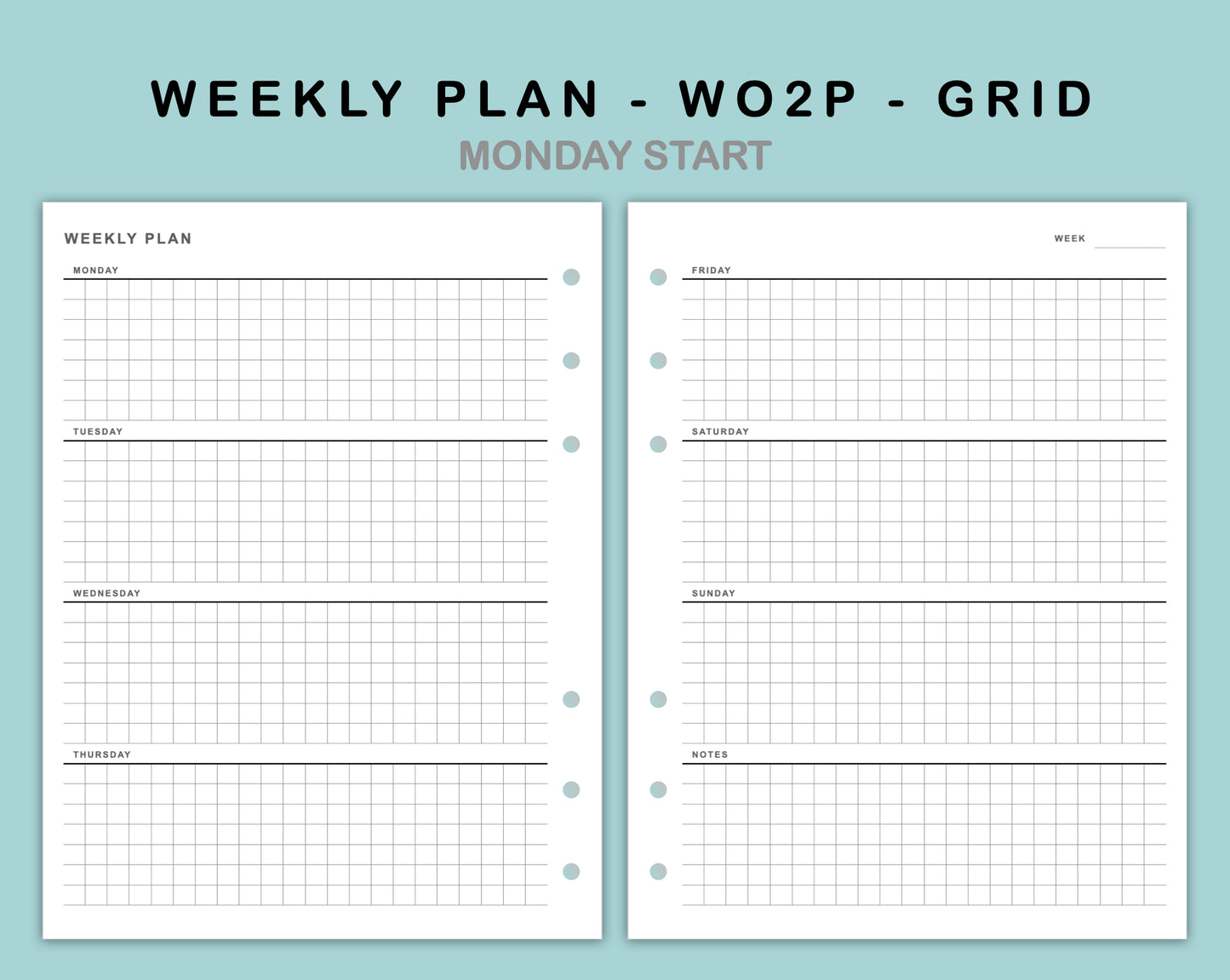 B6 Wide Inserts - Weekly Plan - WO2P - Grid