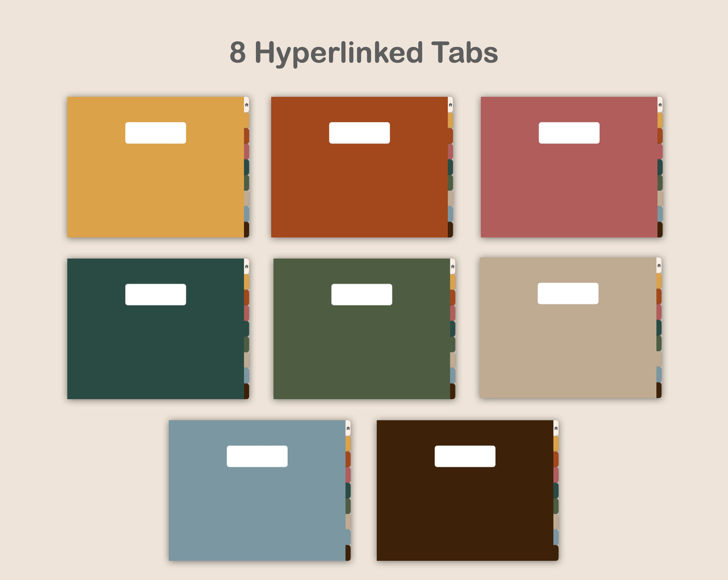 Digital Notebook 8 Tab - Landscape - Retro
