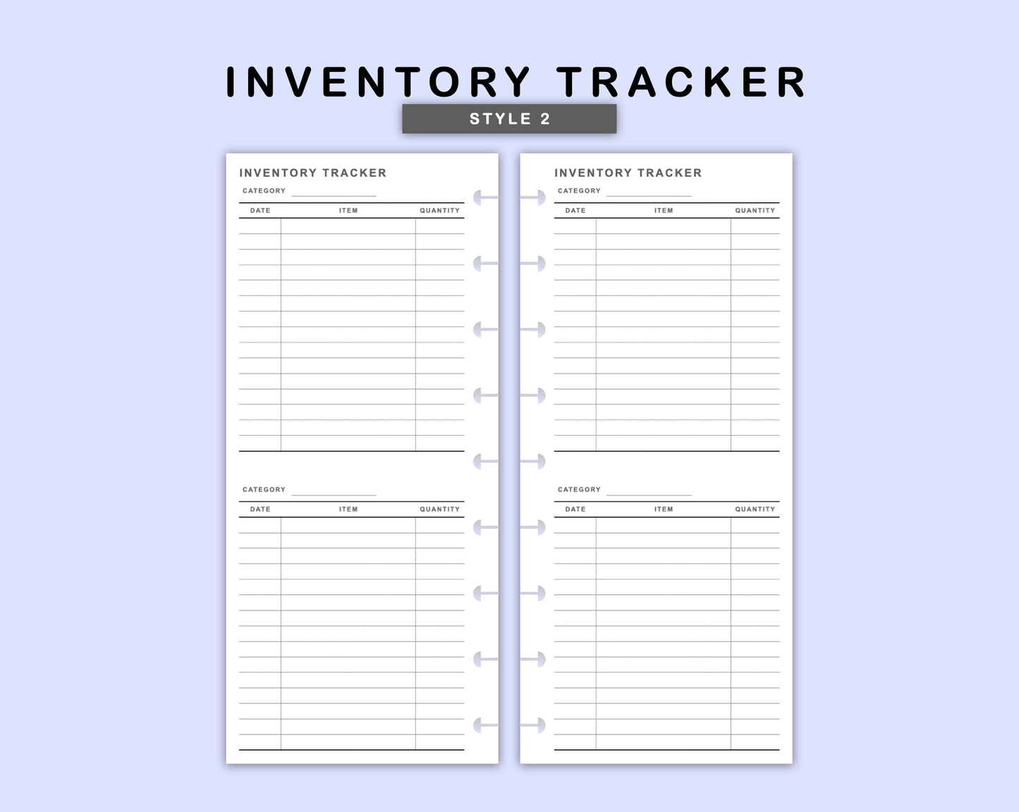 Skinny Classic HP Inserts - Inventory Tracker