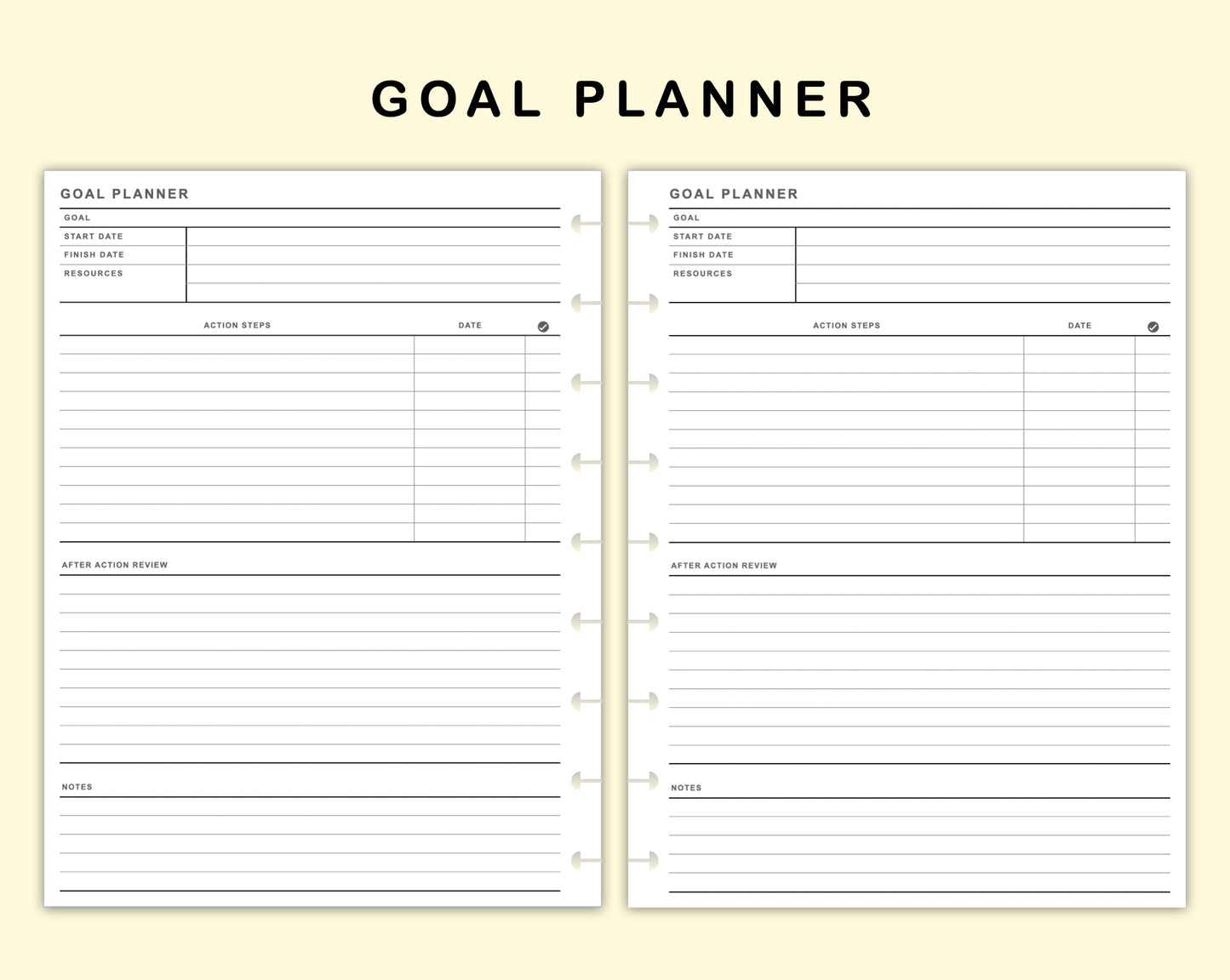 Classic HP Inserts - Goal Planner