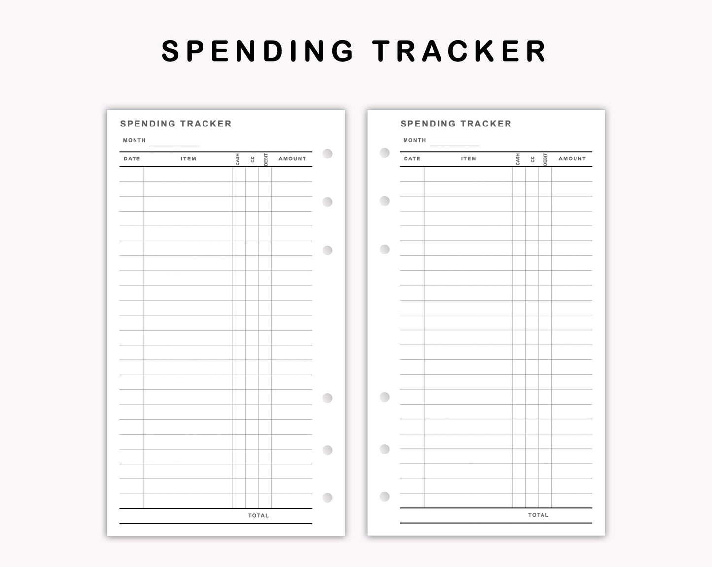 Personal Inserts - Spending Tracker