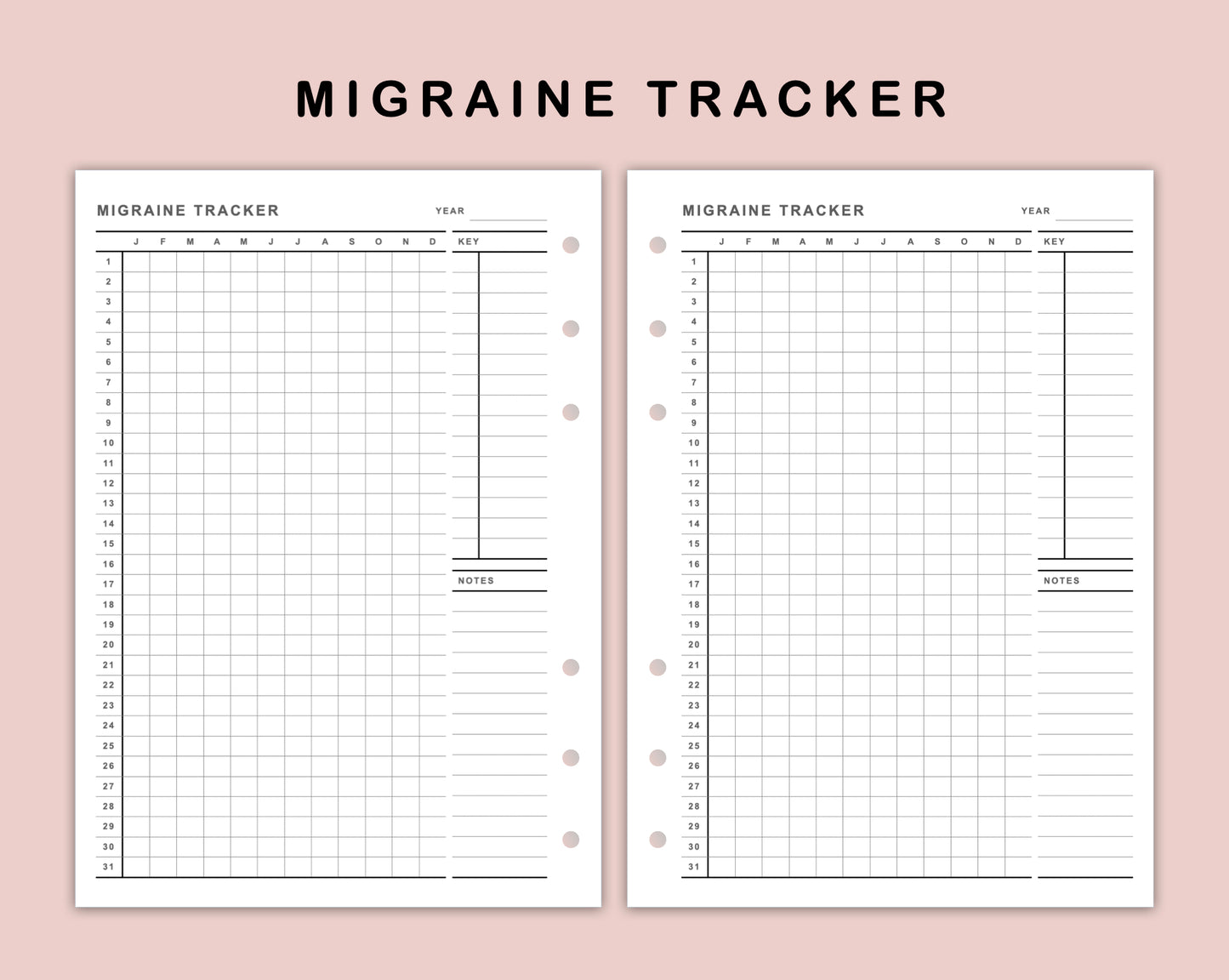 B6 Inserts - Migraine Tracker