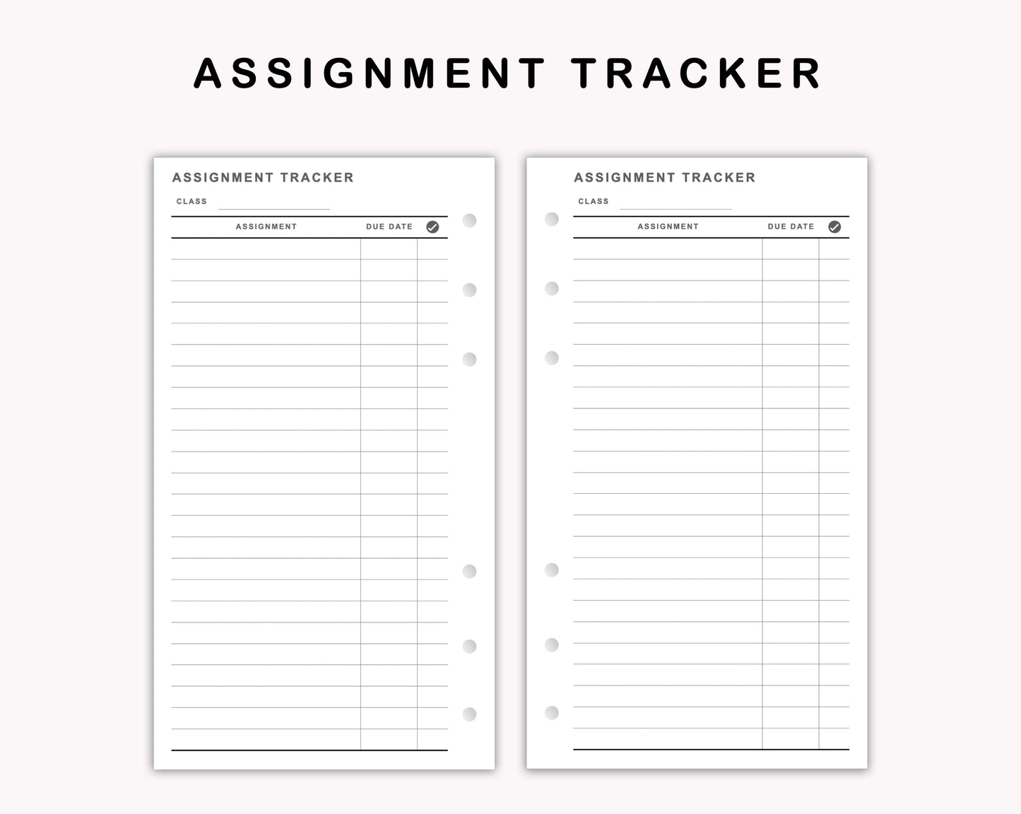 Personal Inserts - Assignment Tracker
