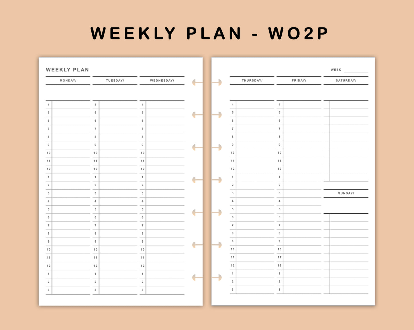 Mini Happy Planner Inserts - Weekly Plan - Vertical