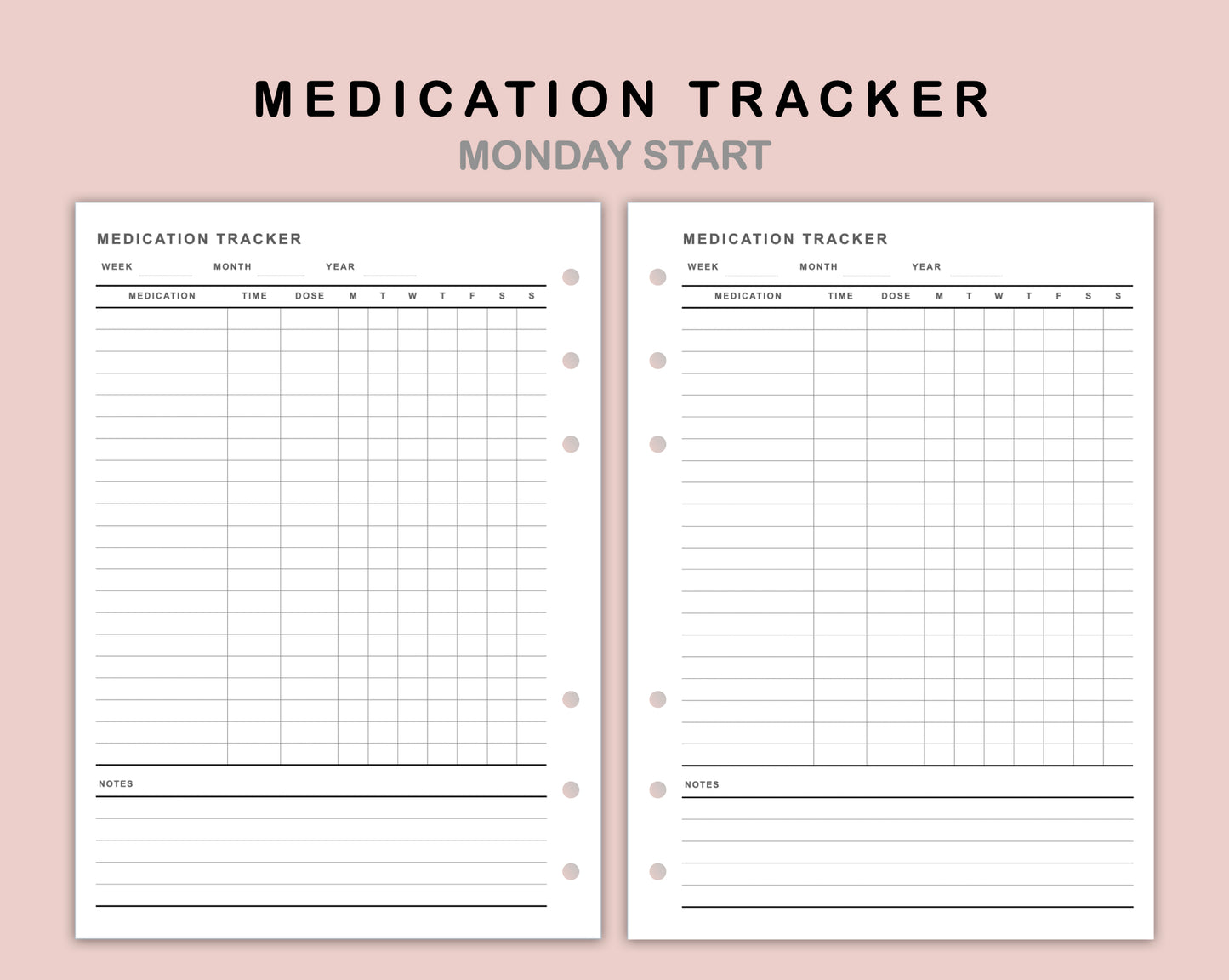 B6 Inserts - Medication Tracker