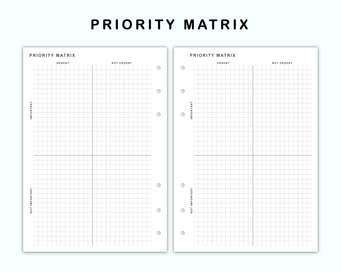 Personal Wide Inserts - Priority Matrix