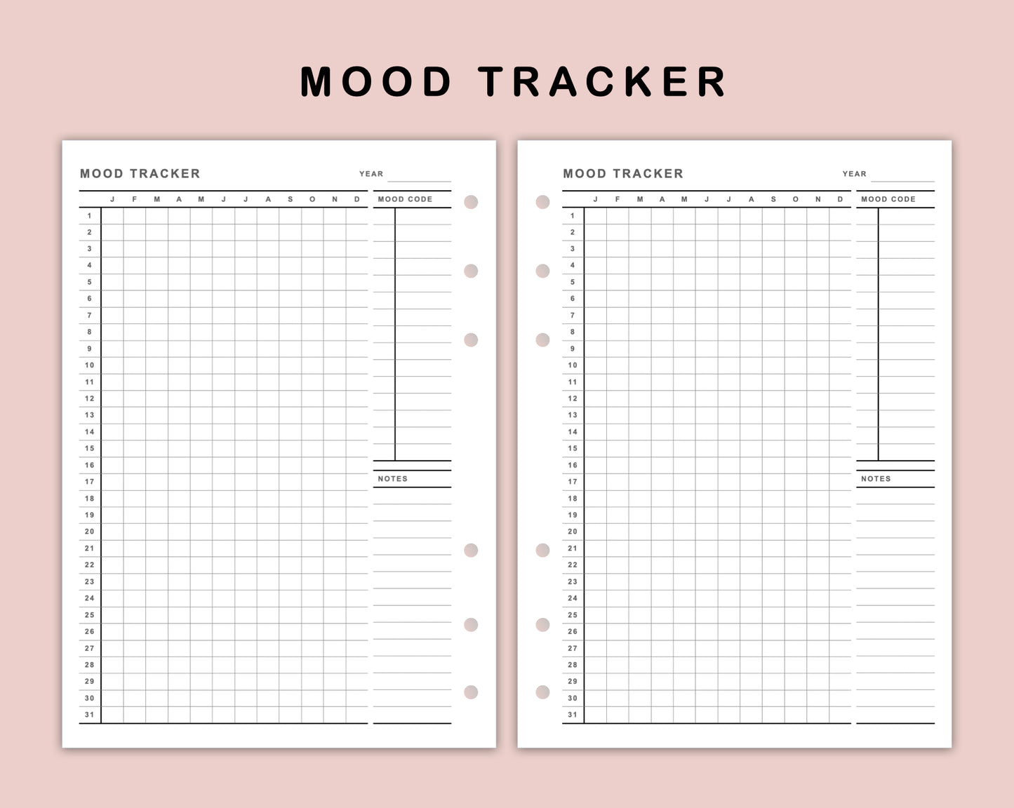 B6 Inserts - Mood Tracker