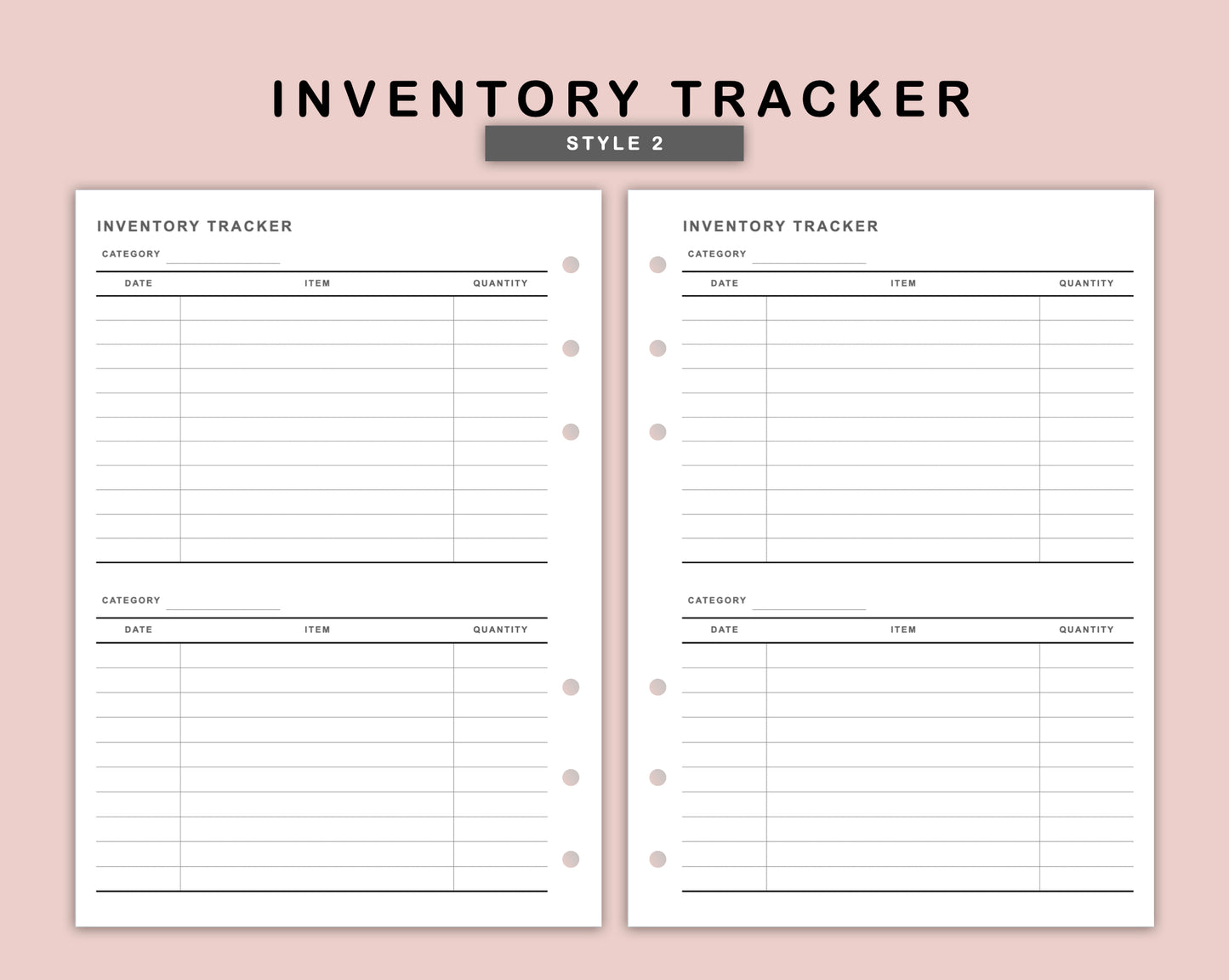 B6 Inserts - Inventory Tracker