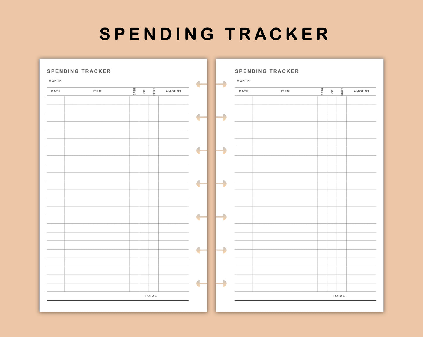 Mini Happy Planner Inserts - Spending Tracker
