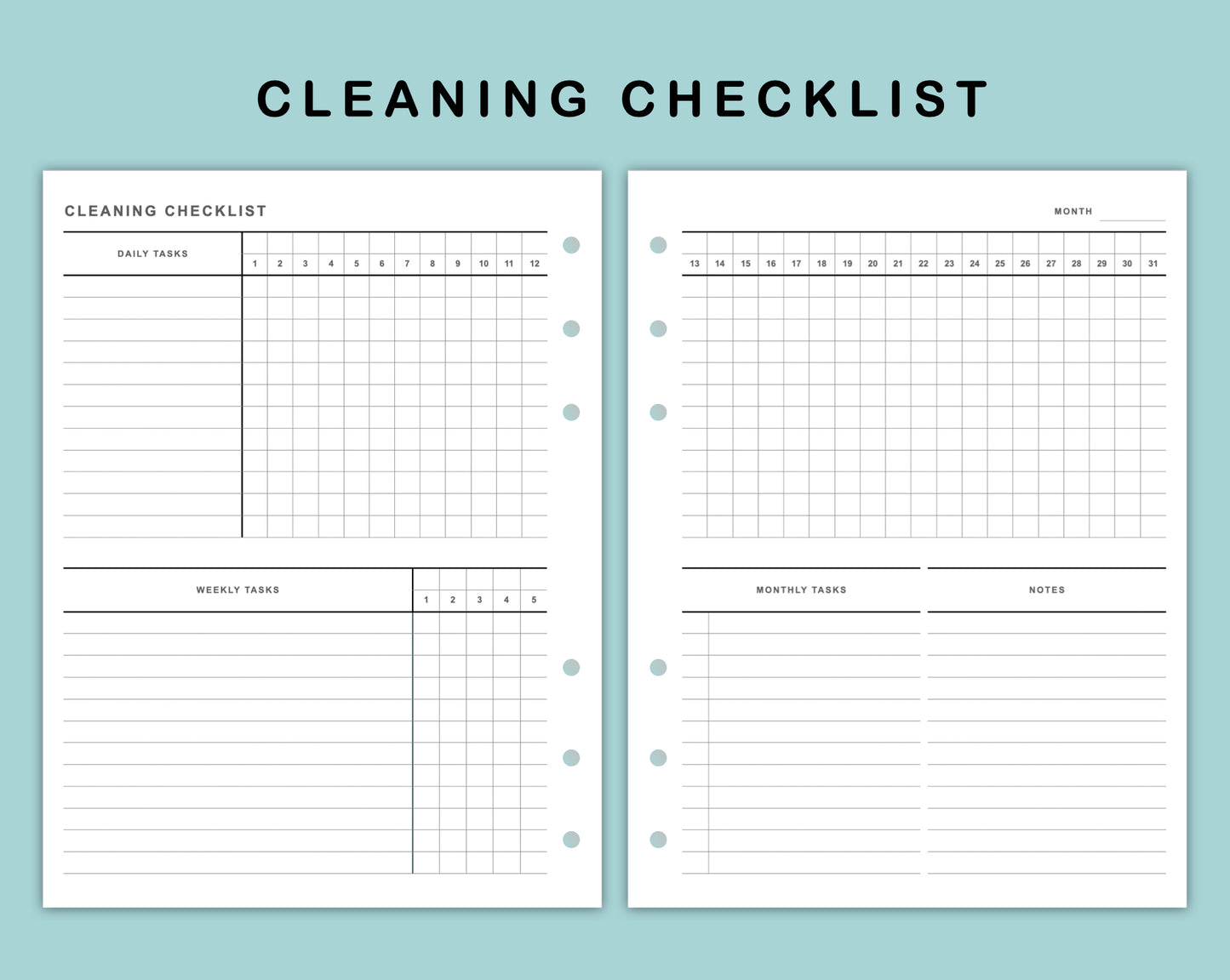 B6 Wide Inserts - Cleaning Checklist