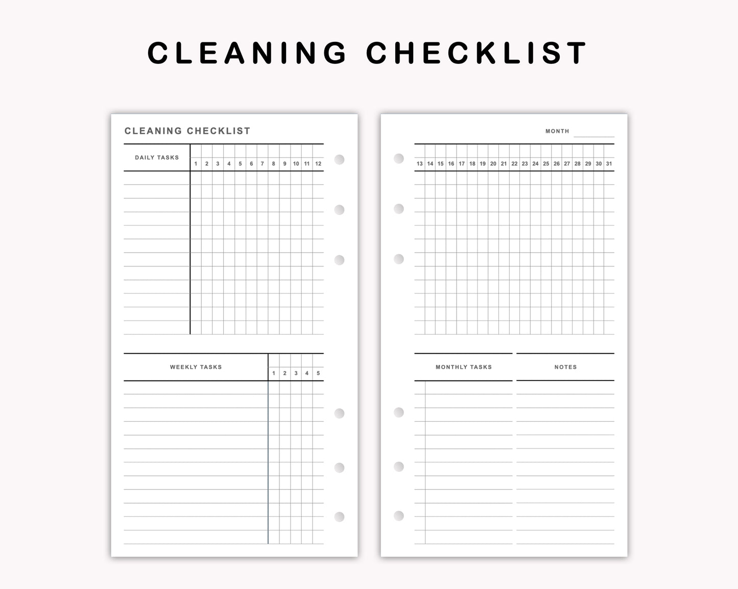 Personal Inserts - Cleaning Checklist
