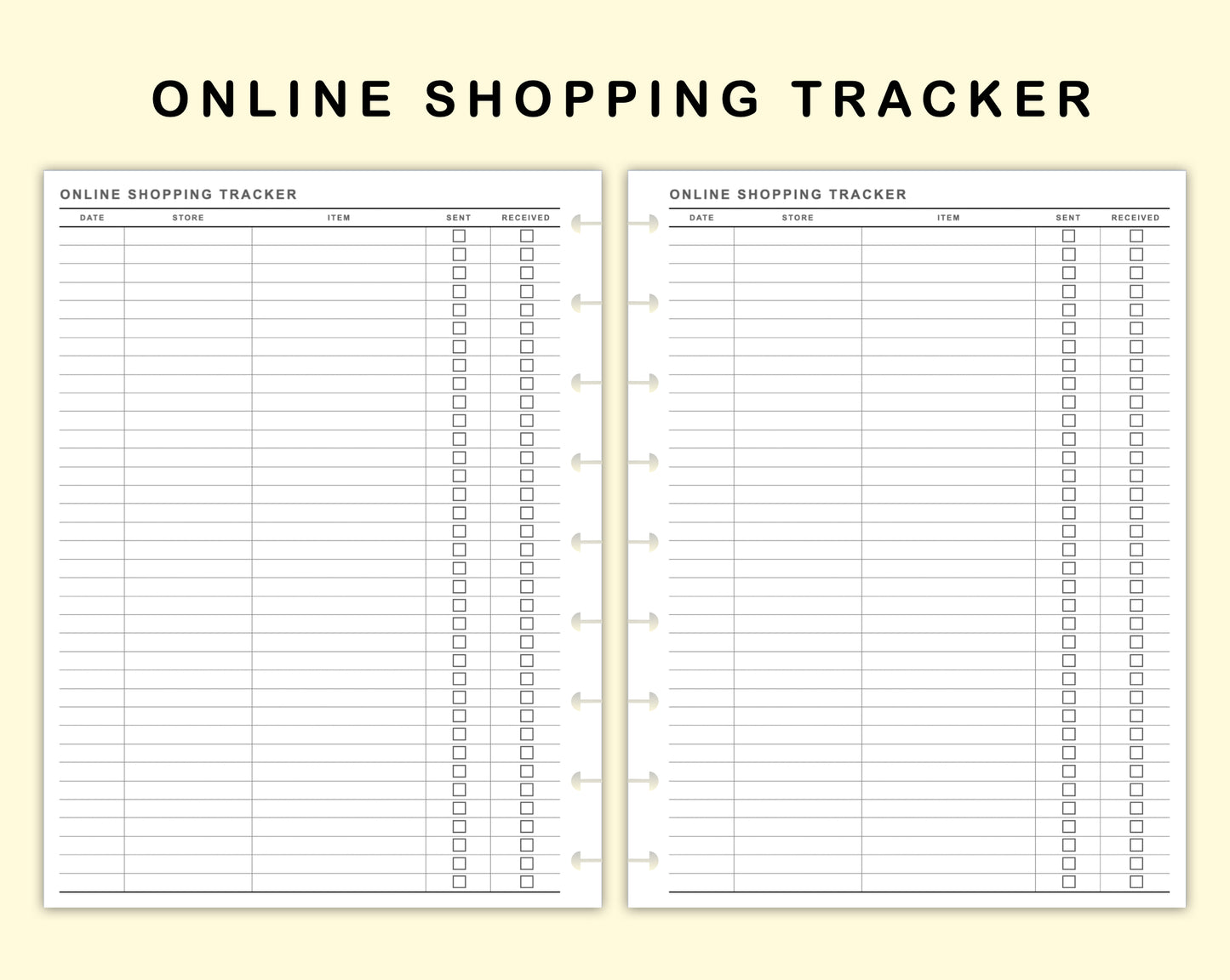 Classic HP Inserts - Online Shopping Tracker