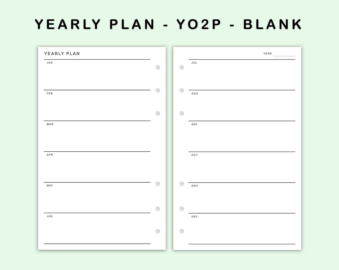FC Compact Inserts - Yearly Plan - YO2P - Blank