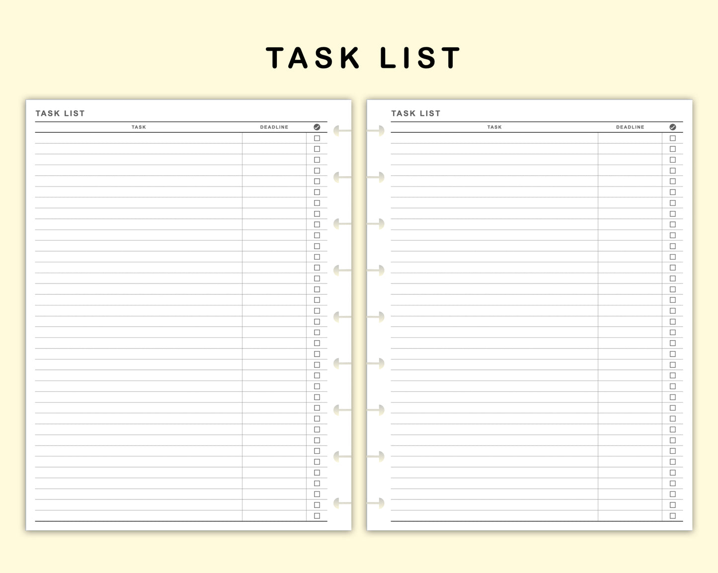 Classic HP Inserts - Task List