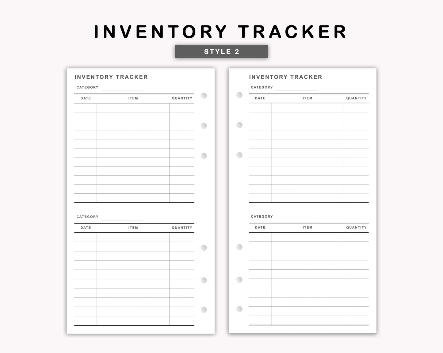 Personal Inserts - Inventory Tracker