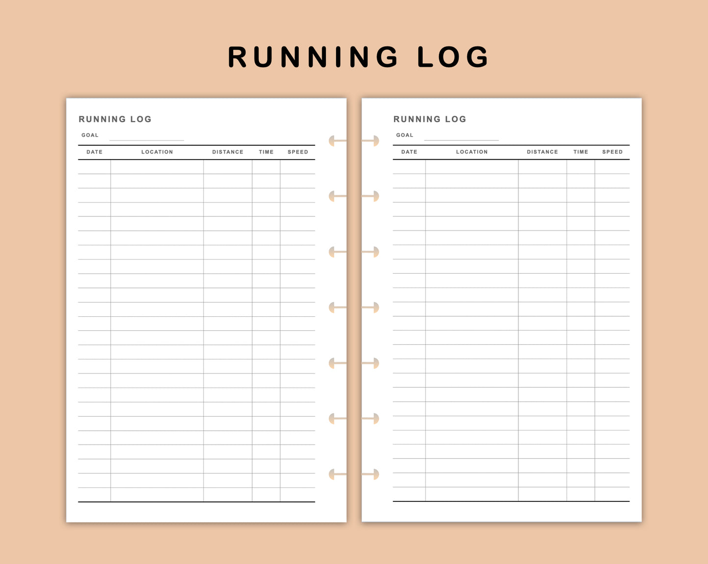 Mini Happy Planner Inserts - Running Log