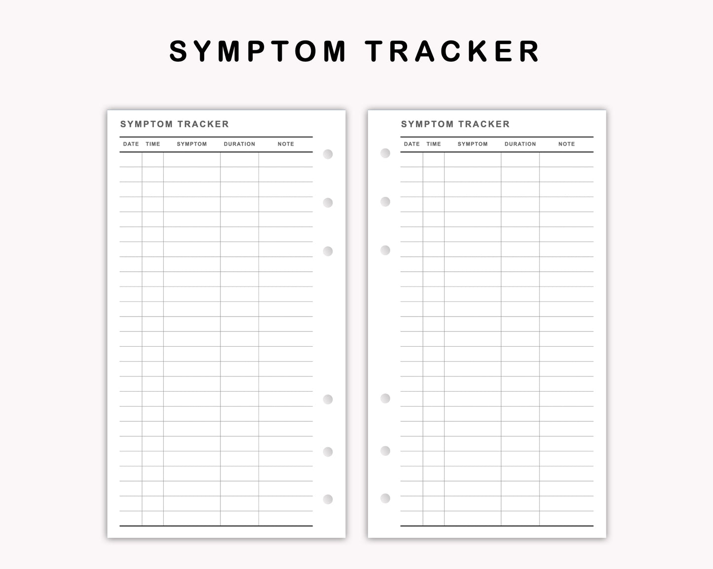 Personal Inserts - Symptom Tracker