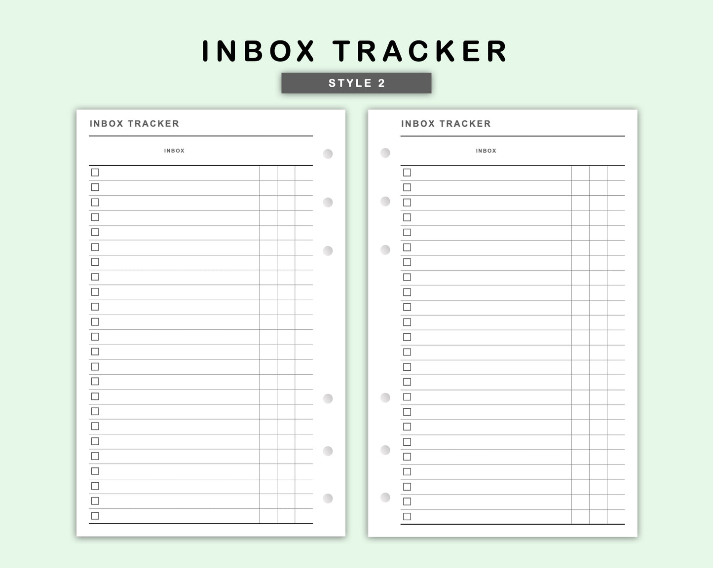 FC Compact Inserts - Inbox Tracker