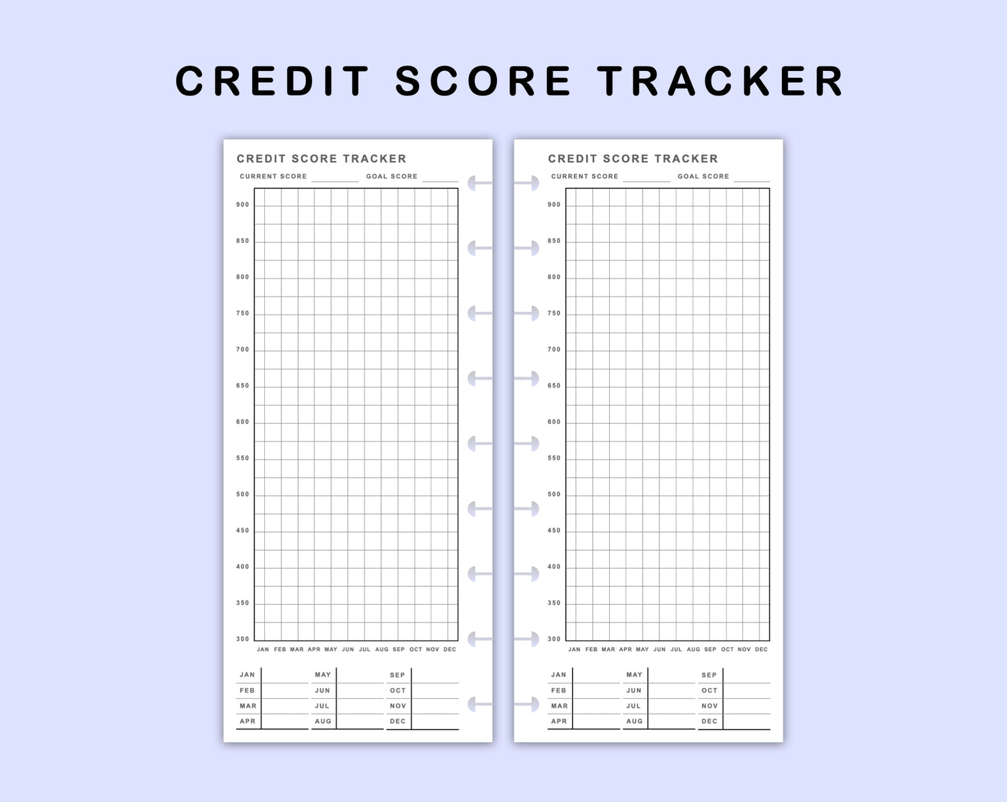 Skinny Classic HP Inserts - Credit Score Tracker