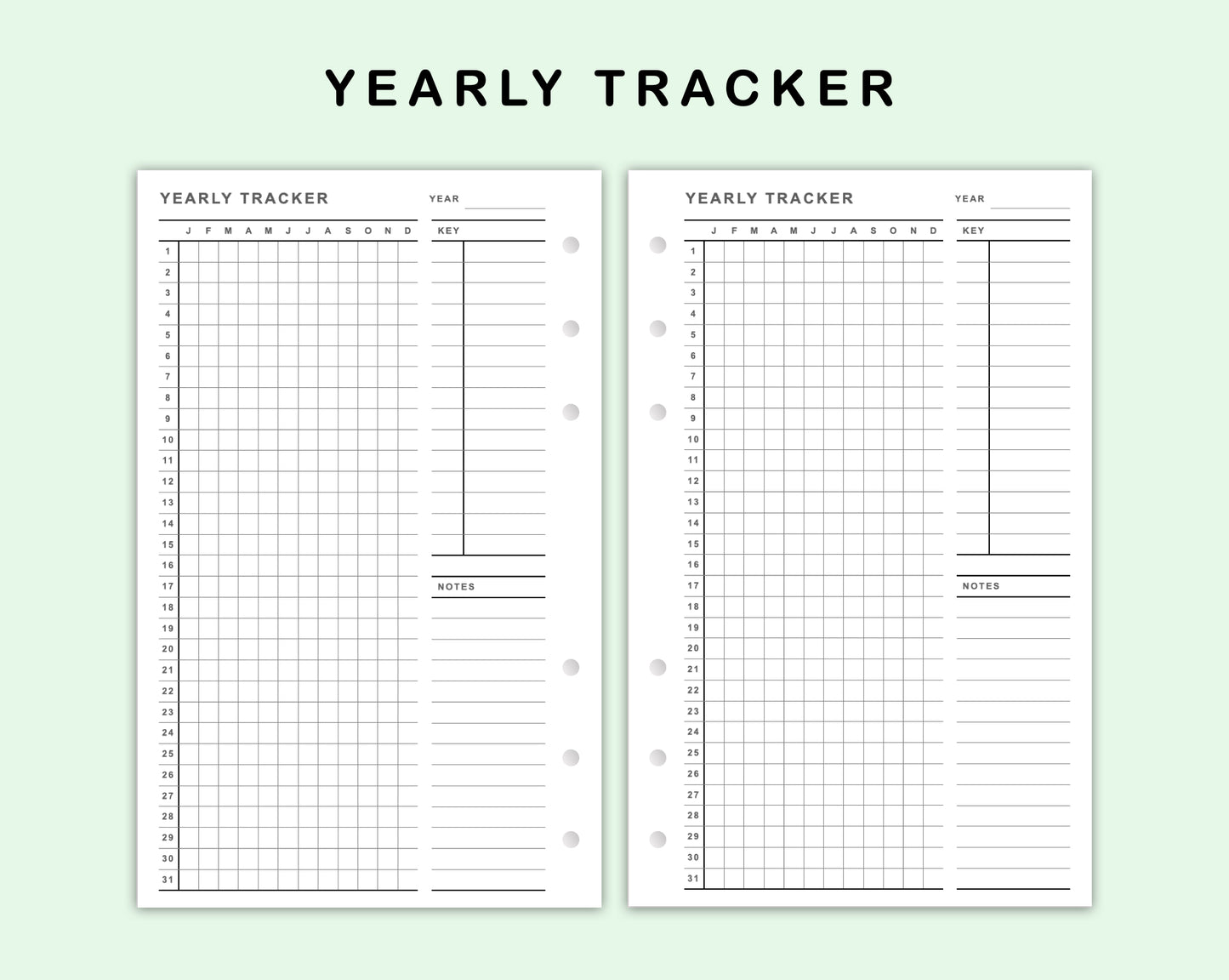 FC Compact Inserts - Yearly Tracker