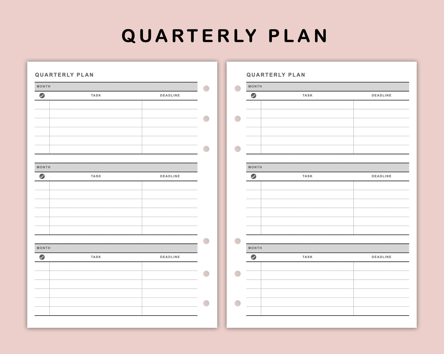 B6 Inserts - Quarterly Plan