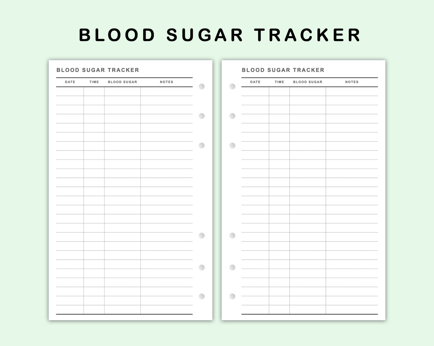 FC Compact Inserts - Blood Sugar Tracker