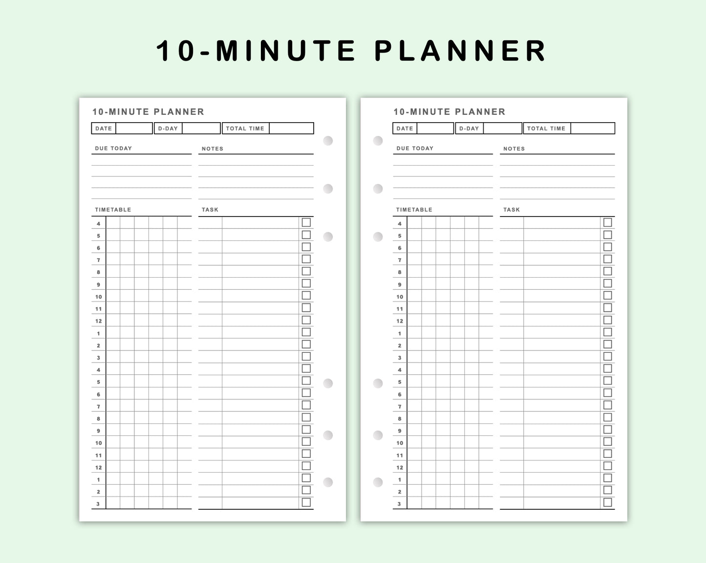 FC Compact Inserts - 10 Minute Tracker