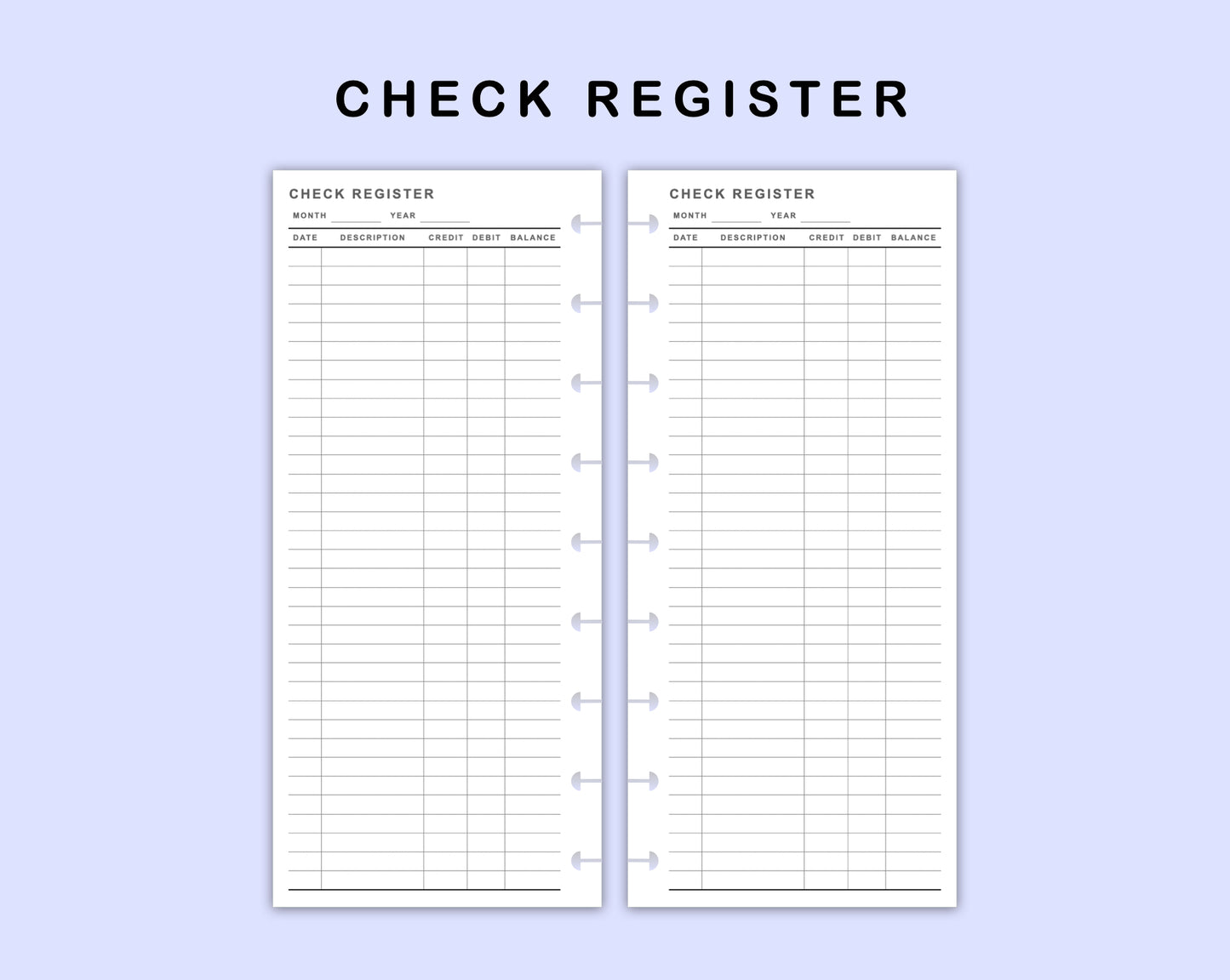 Skinny Classic HP Inserts - Check Register