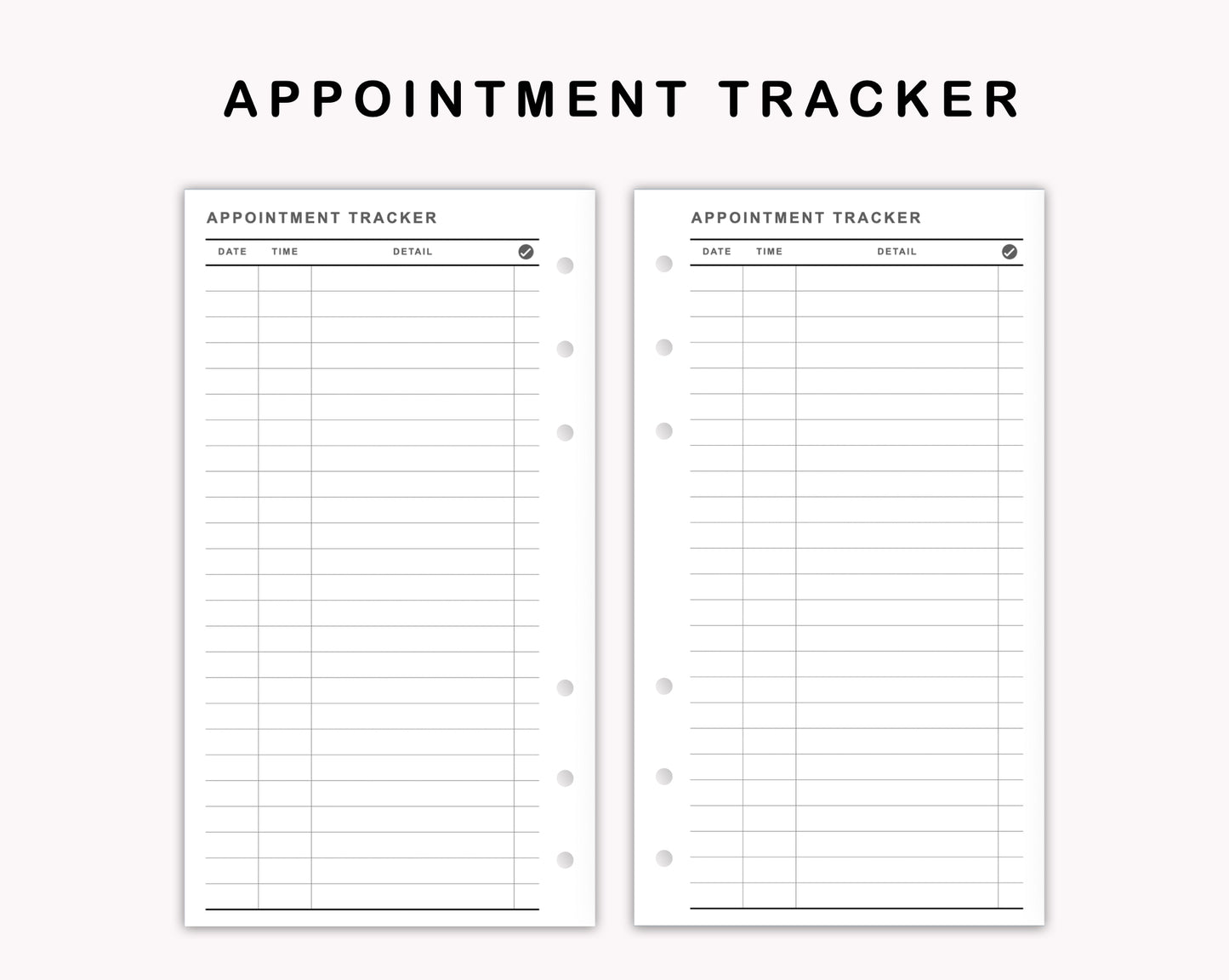 Personal Inserts - Appointment Tracker