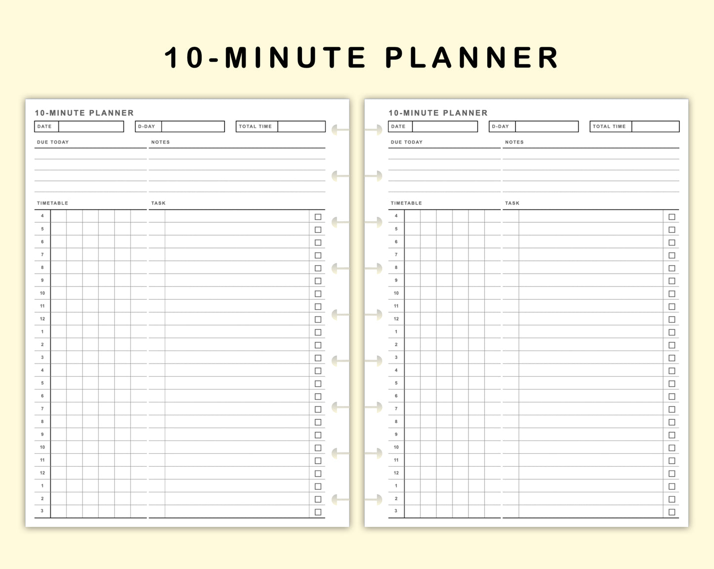 Classic HP Inserts - 10 Minute Tracker