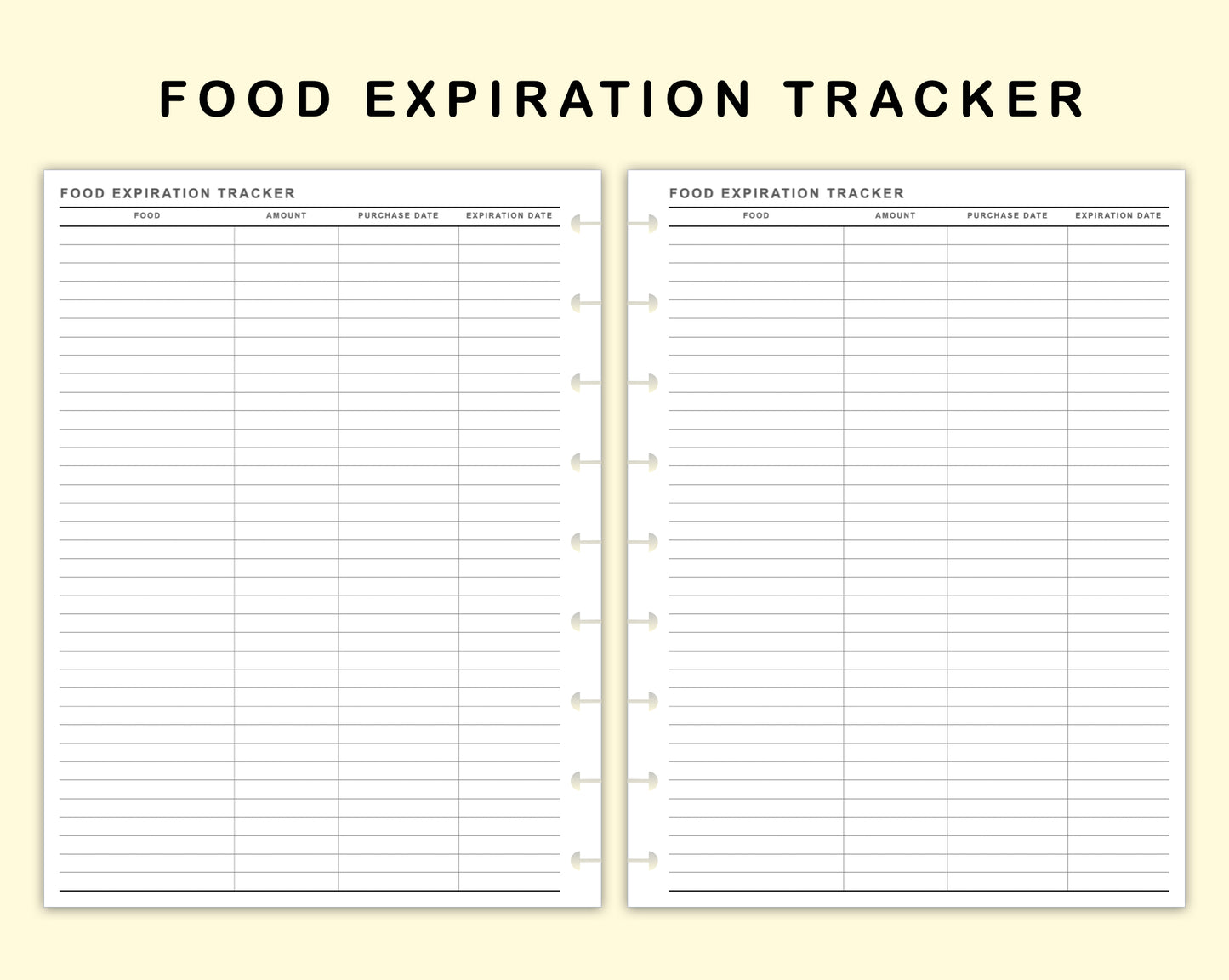Classic HP Inserts - Food Expiration Tracker