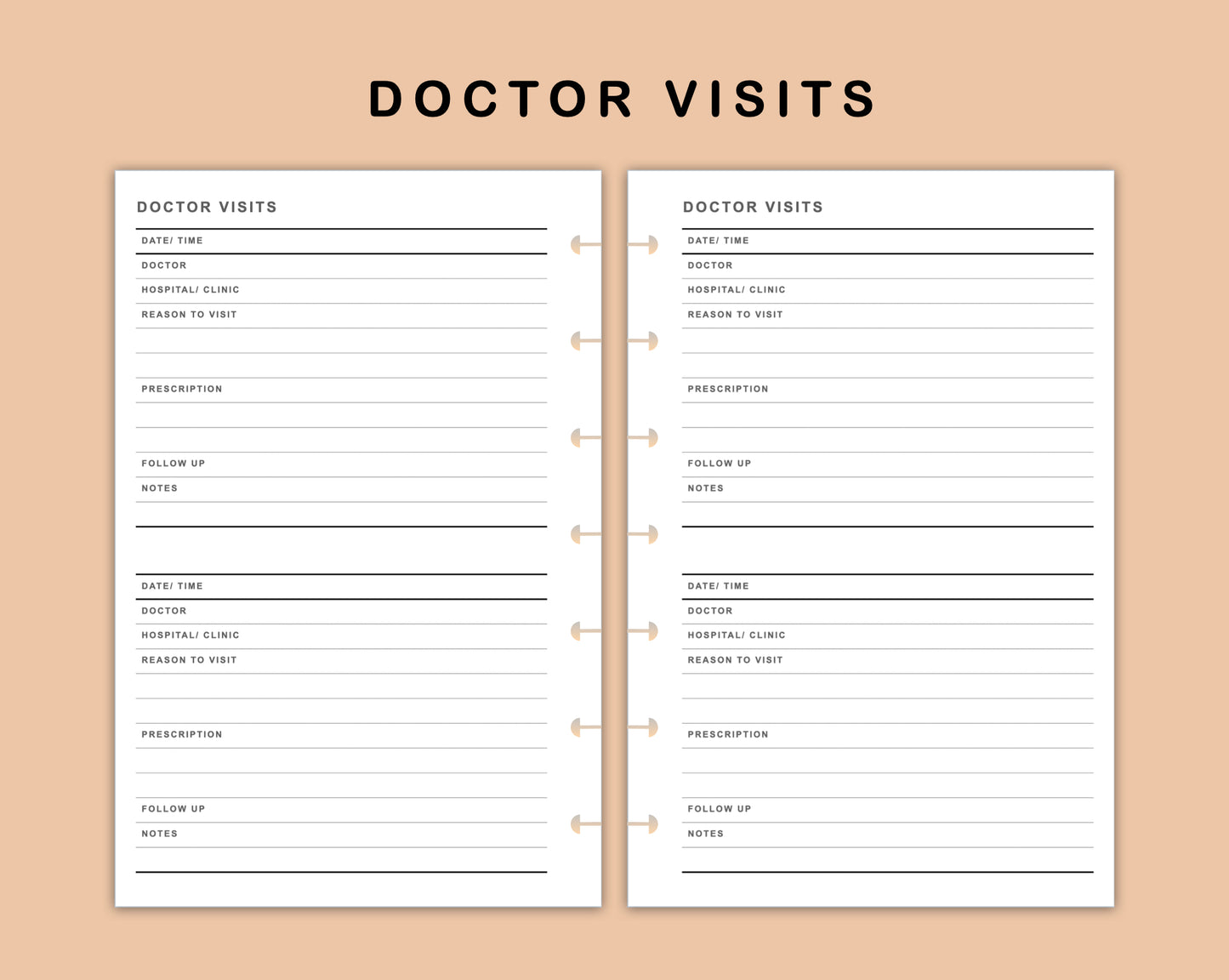 Mini Happy Planner Inserts - Doctor Visit