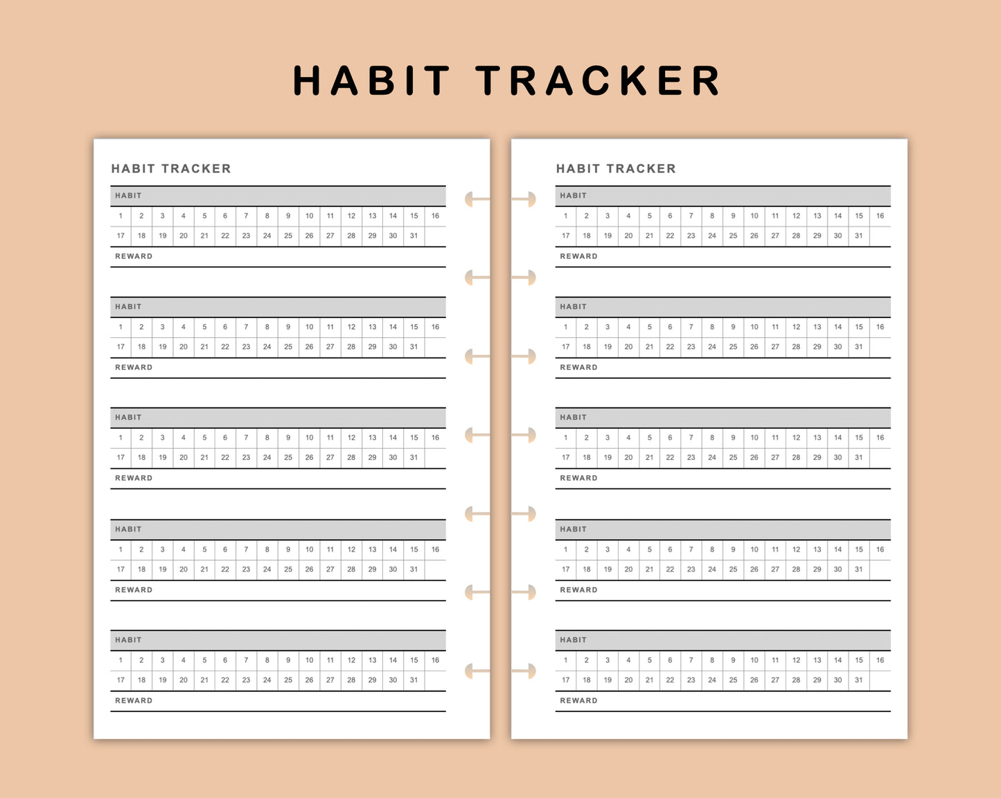 Mini Happy Planner Inserts - Habit Tracker
