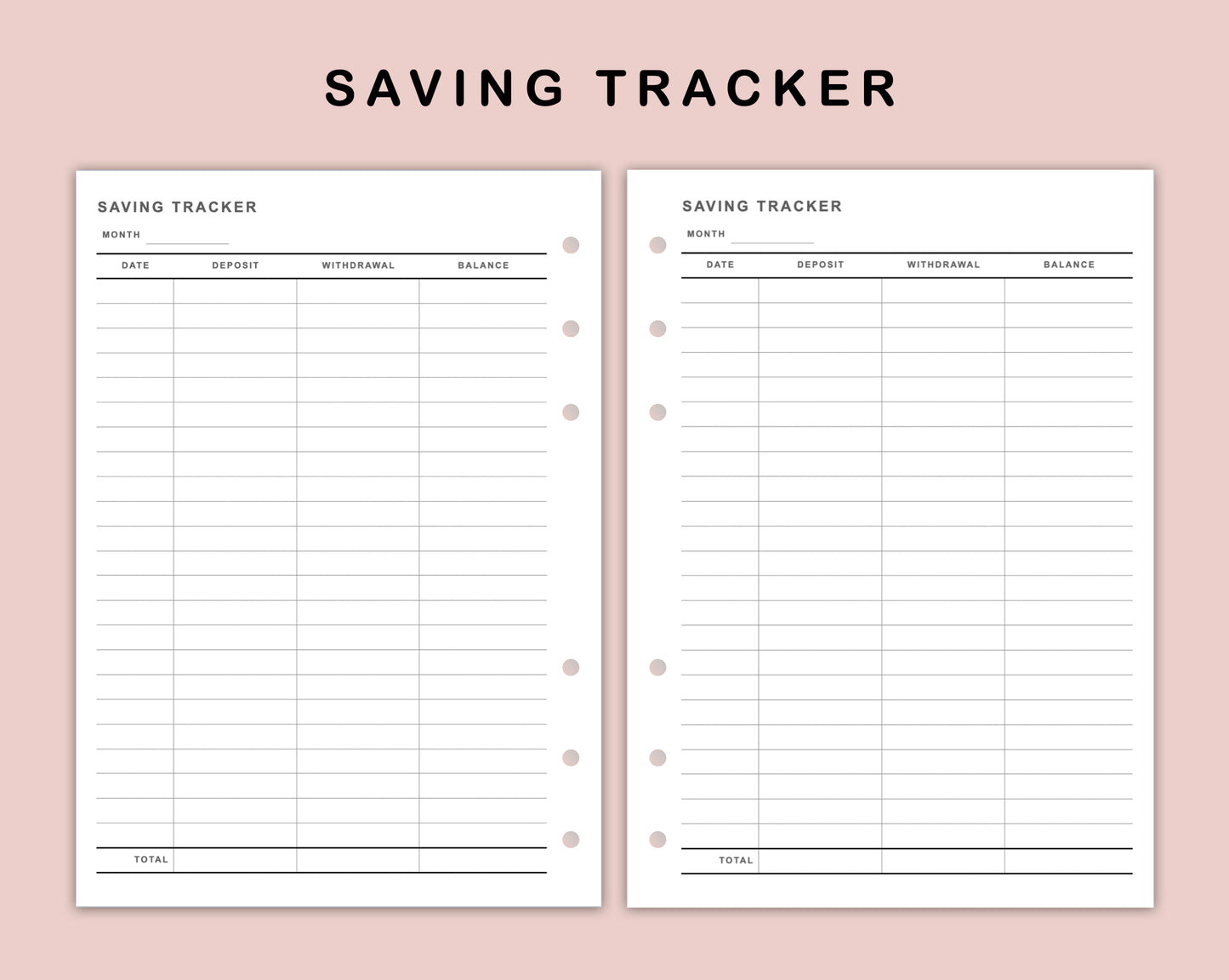 B6 Inserts - Saving Tracker