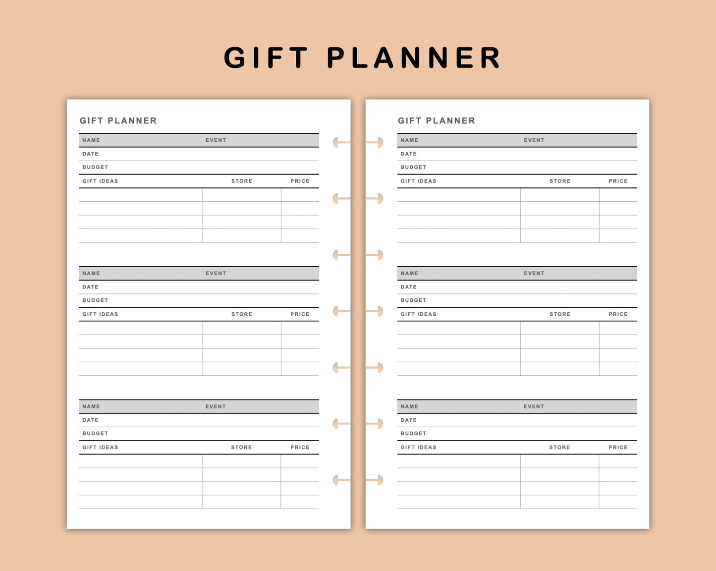 Mini Happy Planner Inserts - Gift Planner